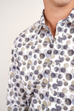 JAMES HARPER JHS643 Dobson L/S Print Shirt - Pesto