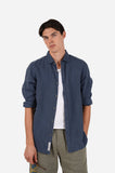 JAMES HARPER JHS725 L/S Linen Shirt - Bluesteel