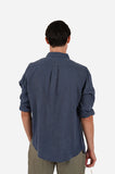 JAMES HARPER JHS725 L/S Linen Shirt - Bluesteel