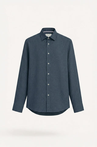 JAMES HARPER JHS725 L/S Linen Shirt - Bluesteel