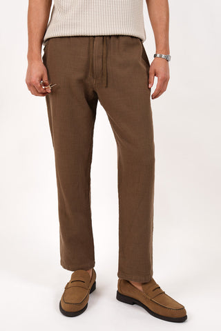 JAMES HARPER JHTR66 Cotton Elastic Relaxed Fit Pants - Olive