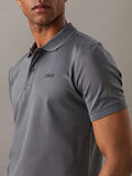 CALVIN KLEIN K10K111657 Slim Smooth Cotton Polo Shirt - Iron Gate