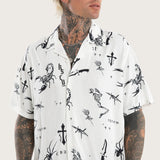 KISS CHACEY Scatter Resort Short Sleeve Shirt - White Print