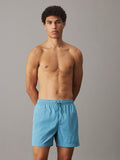 CALVIN KLIEN Monogram Medium Drawstring Swim Shorts - Adriatic Blue