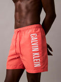 CALVIN KLEIN Intense Power Medium Drawstring Swim Shorts - Dazzling Coral