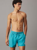 CALVIN KLIEN KM0KM01161 Monogram Medium Drawstring Swim Shorts -  HAZY TEAL