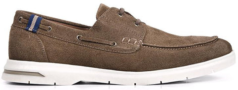 FERRACINI Marble Leather Boat Shoe - Brown