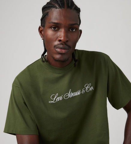 LEVI'S® 87373-0327 Graphic Vintage Fit Tee - Bri Levis Script Kombu Green