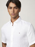 TOMMY HILFIGER MW0MW31734_YCF WCC PREMIUM LINEN RF SHIRT S/S - Optic White