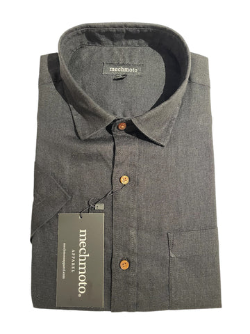 MECHMOTO 2402SS11D Luxury Linen S/S Shirt - Black