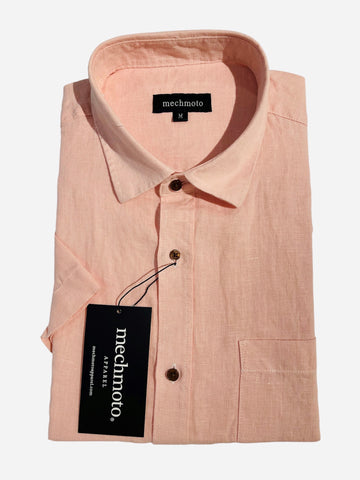 MECHMOTO 2402SS11G Luxury Linen S/S Shirt - Dirt Pink