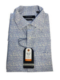 Bridgeport B2450 Short Sleeve Woven Print Shirt - Blue