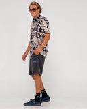 RUSTY Line Up Relaxed Fit Short Sleeve Shirt - Navy Blue