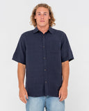 RUSTY OVERTONE SHORT SLEEVE LINEN SHIRT - Navy Blue