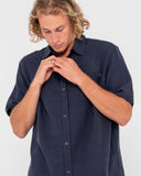 RUSTY OVERTONE SHORT SLEEVE LINEN SHIRT - Navy Blue