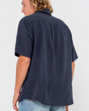 RUSTY OVERTONE SHORT SLEEVE LINEN SHIRT - Navy Blue