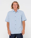 RUSTY OVERTONE SHORT SLEEVE LINEN SHIRT - Sky Blue