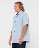 RUSTY OVERTONE SHORT SLEEVE LINEN SHIRT - Sky Blue