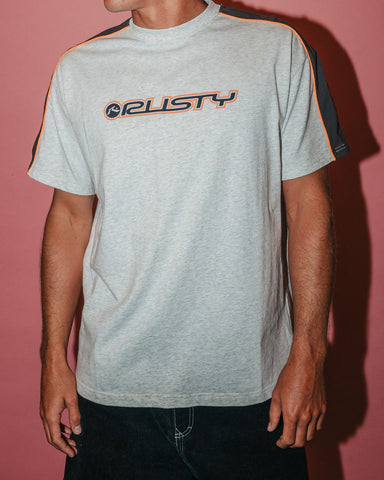 RUSTY Alonso Graphic Panel Tee - Ecru Marle
