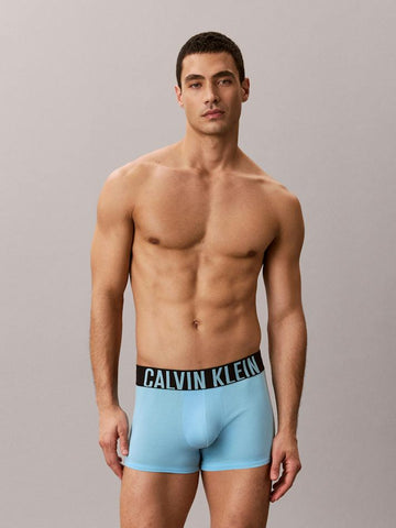 CALVIN KLEIN Intense Power NB3608 Cotton 3 Pack Trunks - Harbor Mist/black/chilly Blue