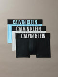 CALVIN KLEIN Intense Power NB3608 Cotton 3 Pack Trunks - Harbor Mist/black/chilly Blue