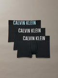 CALVIN KLEIN Intense Power NB3608 Cotton 3 Pack Trunks - Black/Harbor Mist Logo/Black/White