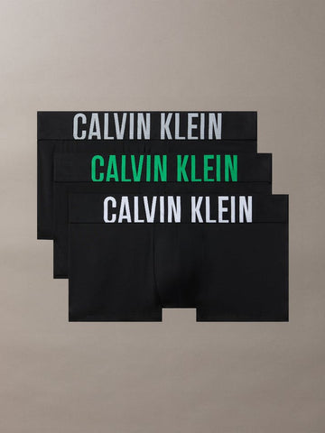 Calvin Klein INTENSE POWER MICRO 3 PACK LOW RISE TRUNKS - BLACK/MISTY GREY/WHITE/BLOSSOM GREY