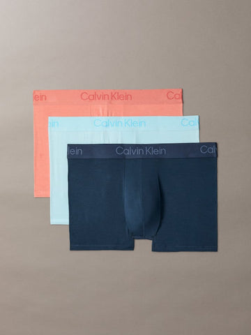 CALVIN KLEIN Ultra Soft Modal NB4192 3-Pack Trunks - Enchanted Blue/Sunfruit Fun/Antarctic