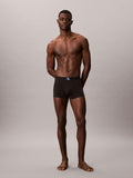 CALVIN KLEIN Graphic Monogram NB4472 3-Pack Cotton Stretch Trunk - Black/Blue River Fog/Blue River Fog