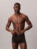 CALVIN KLEIN Graphic Monogram NB4472 3-Pack Cotton Stretch Trunk - Black/Blue River Fog/Blue River Fog