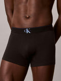 CALVIN KLEIN Graphic Monogram NB4472 3-Pack Cotton Stretch Trunk - Black/Blue River Fog/Blue River Fog