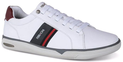 FERRACINI Nilo 8514 Leather Lace Up Sneaker - White Dubay Branco