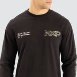NENA AND PASADENA Dice Dual Curved LS Tee - Jet Black