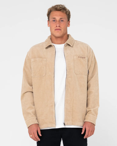 RUSTY V8 Coup Cord Zip Up Jacket - Light Fennel