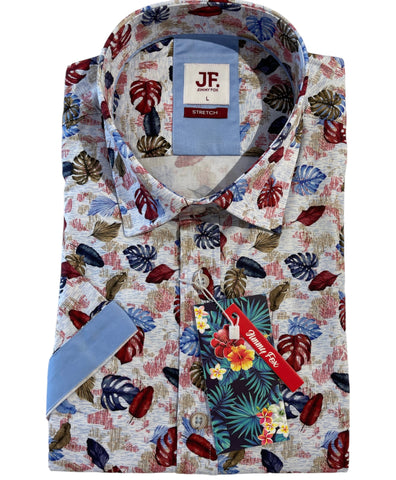 JIMMY FOX 23660 S/S Shirt - Red Blue Floral