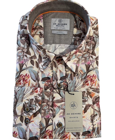 Monterey Fern Cotton and Linen Blend Knit Pique Shirt by Proper Cloth