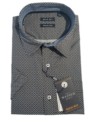 Back Back G480215 Premium Stretch Cotton S/S Shirt - Denim