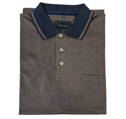 BACK BAY G480102 Mercerized Cotton Jacquard Polo - Carbon