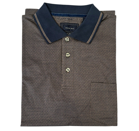 BACK BAY G480102 Mercerized Cotton Jacquard Polo - Carbon