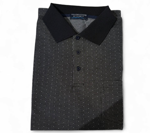 TRADEWINDS TW4801 Jersey Dobby Polo - Black