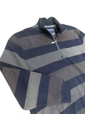 BACK BAY G580106 Block Stripe 1/4 Zip Jumper - Peat