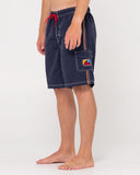 RUSTY Tripped Out 20" Elastic Waist Boardshort - Navy Blue