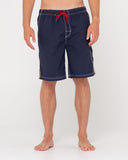 RUSTY Tripped Out 20" Elastic Waist Boardshort - Navy Blue