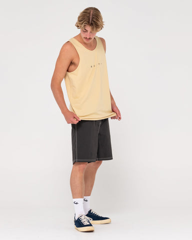 RUSTY Short Cut 2 Graphic Tank - Light Khaki