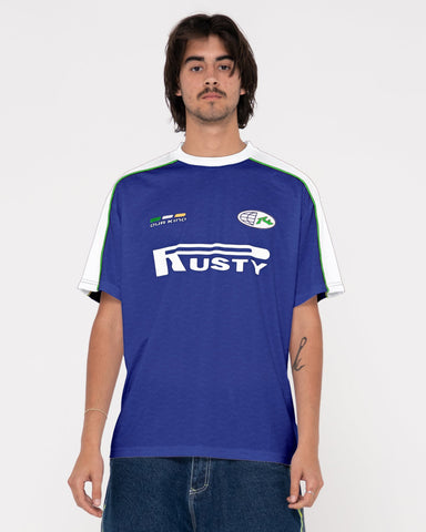 RUSTY Drogba Relaxed Fit Graphic Soccer Jersey - Royal Blue