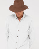 Rusty Overtone L/S Linen Shirt - Whisper White