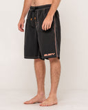 RUSTY Flip Daddy 22" Elastic Waist Boardshort - Black