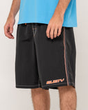 RUSTY Flip Daddy 22" Elastic Waist Boardshort - Black