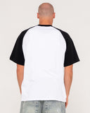 RUSTY Wagwan Raglan Graphic Tee - White