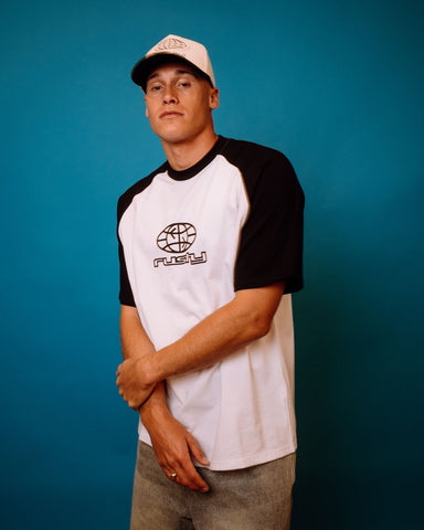 RUSTY Wagwan Raglan Graphic Tee - White